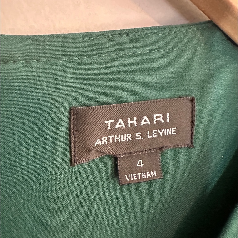 Tahari Green Tailored Exposed Zipper Career‎ Dress Womens Size 4 Pockets - Picture 5 of 5